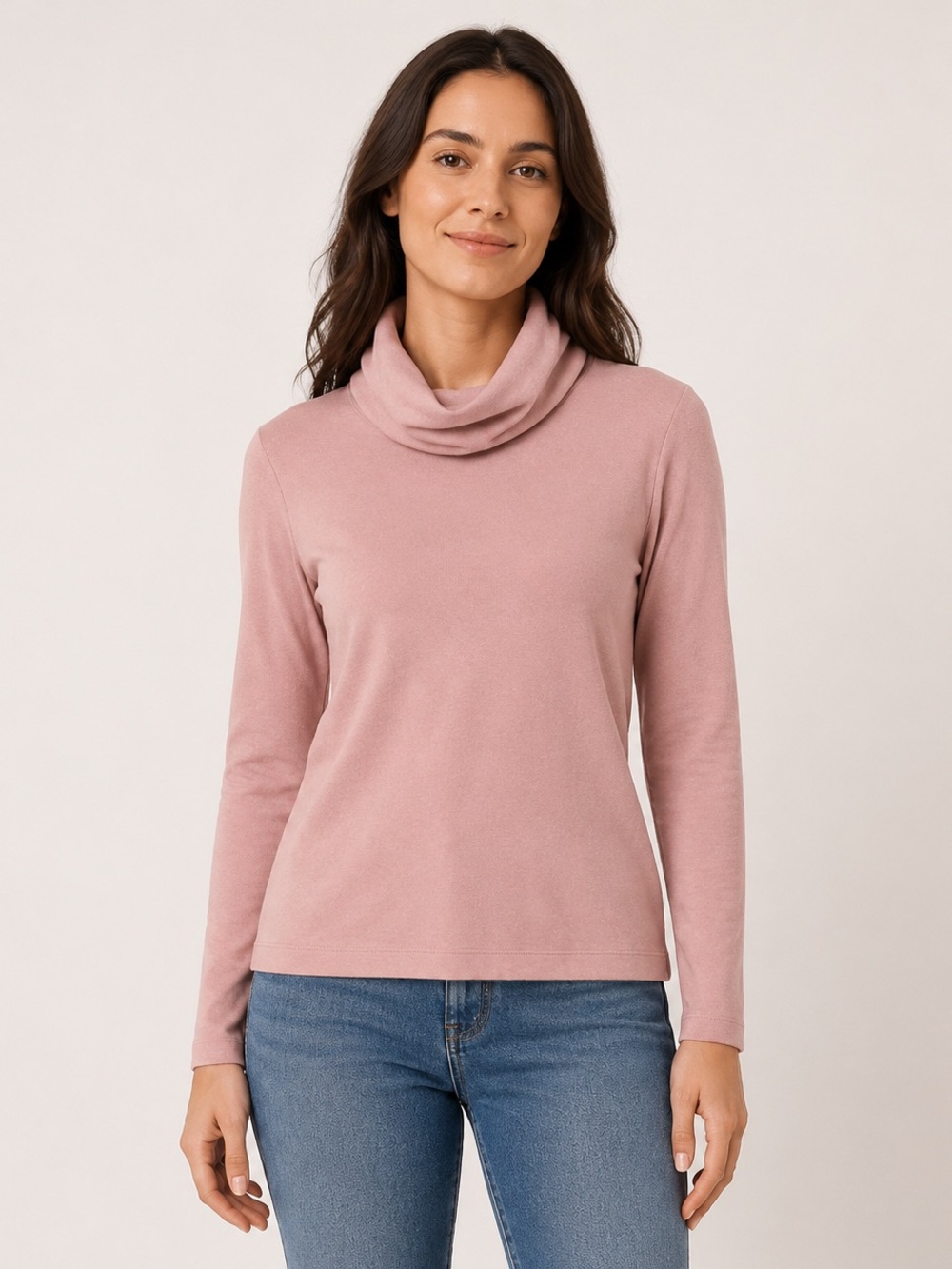 *2 for 20* Uniqlo HEATTECH Fleece Pink Turtleneck Long Sleeve Top M